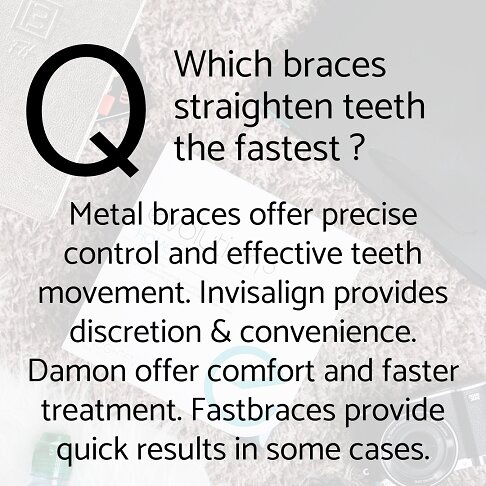 text Q and A on image background for braces treatments