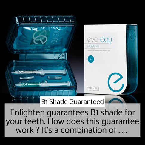 Enlighten whitening London - Enlighten guarantees B1 shade for your teeth for a bright smile