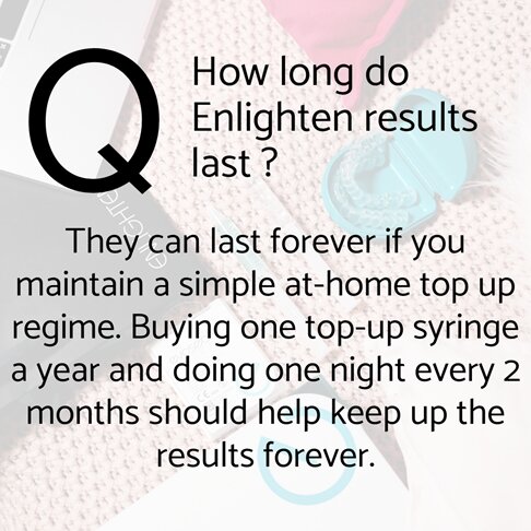 Enlighten whitening - frequently asked questions - how long do Enlighten results last