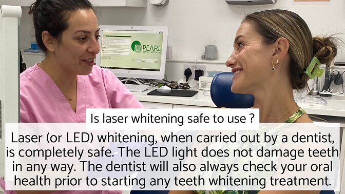 In-clinic Zoom laser light teeth whitening London - is laser light whitening safe to use