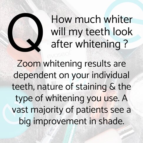 Philips Zoom Teeth Whitening - frequently asked questions - how much whiter will my teeth look after whitening