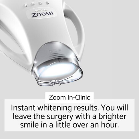 Teeth whitening cost London - Zoom instant laser light in-clinic whitening