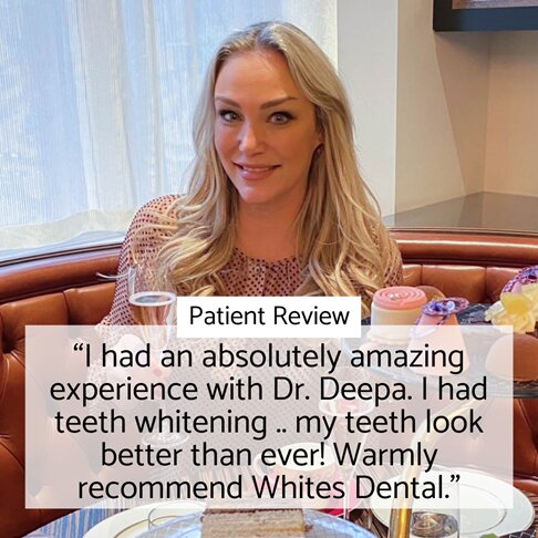 Teeth whitening cost London - patient testimonial for home whitening treatment with Dr Deepa