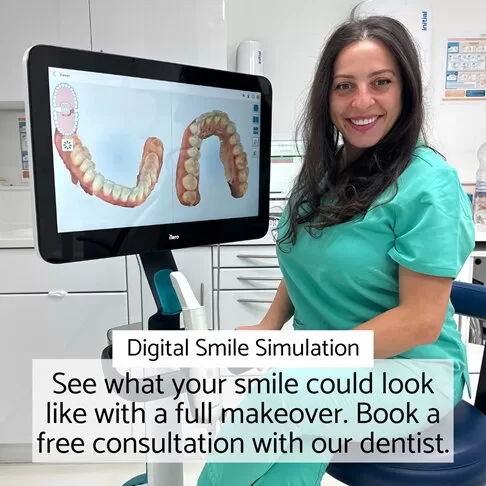 Porcelain Veneers In London - Digital smile simulation with porcelain veneers