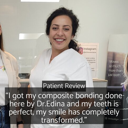 Teeth Gaps Closure with composite bonding testimonial for Dr Edina in London